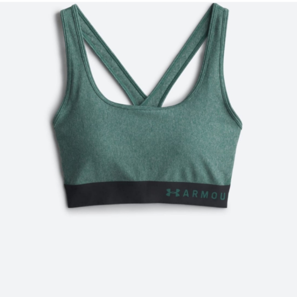 Under Armour® Mid Crossback Heathered Sports Bra L